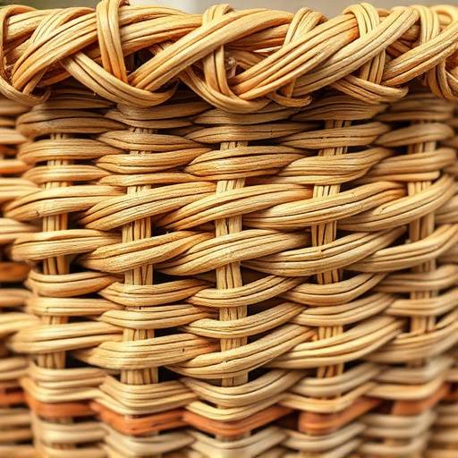 Close-up of a meticulously woven sweetgrass basket with intricate patterns