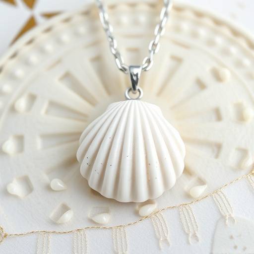 Delicate silver necklace with a pendant shaped like a seashell