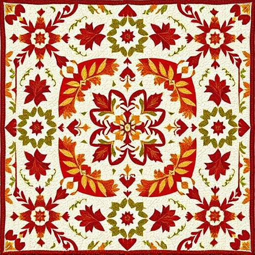 Hand-stitched quilt featuring traditional Southern quilt patterns