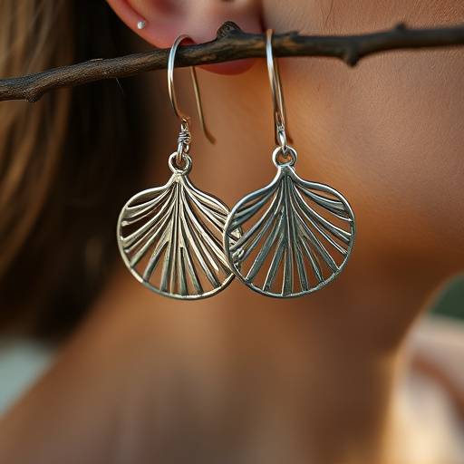 Handmade silver earrings with a palmetto tree and crescent moon design