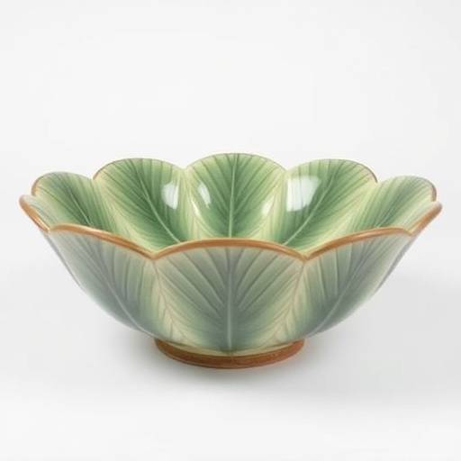 Large ceramic bowl with a palmetto tree design