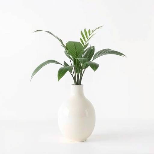 Small ceramic vase with a palmetto tree design