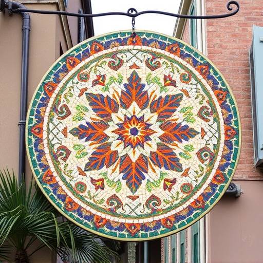 Unique ceramic wall hanging featuring a mosaic of Charleston's historic buildings